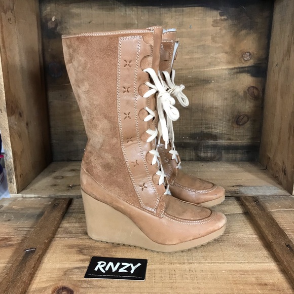 L.L. Bean Shoes - LL Bean Shearling Lined Leather Wedge